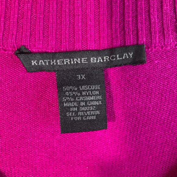Katherine Barclay Cashmere Blend Sweater Magenta Pink 3X - Picture 6 of 7